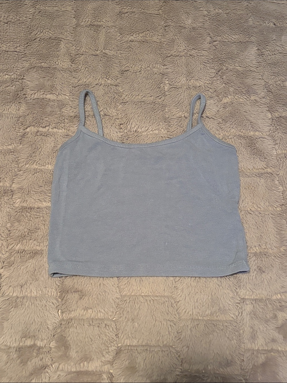 Soft Light Blue Ribbed Camisole Tank